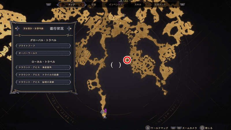 ドラウンド・アビスの伝承の巻物の場所マップ3