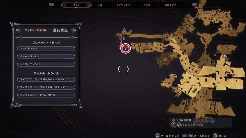 フィアラミッドの伝承の巻物の場所マップ③