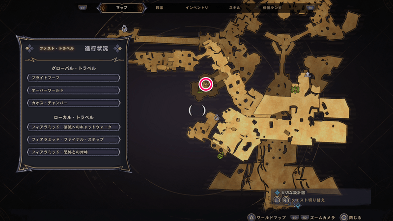 フィアラミッドの伝承の巻物の場所マップ②