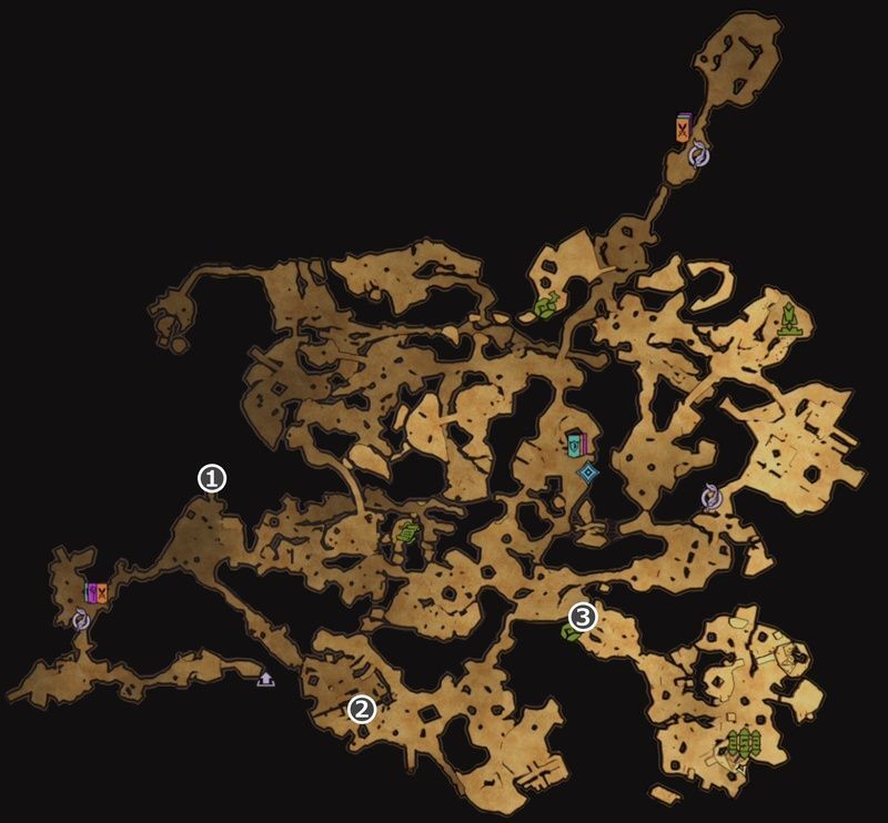 ウィープワイルド・ダンクネスの伝承の巻物マップ