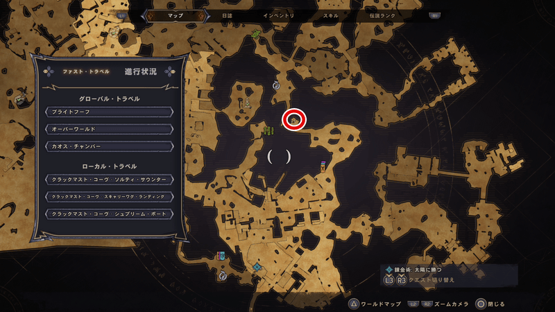 クラックマスト・コーヴのラッキーダイスの場所マップ⑳