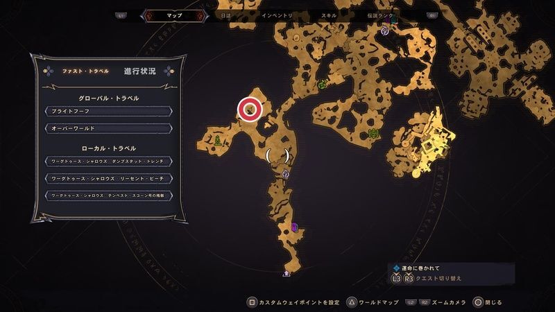 ワーグトゥース・シャロウズのラッキーダイスの場所マップ2