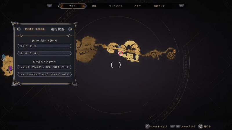 シャッターグレイブ・バロウのラッキーダイスの場所マップ