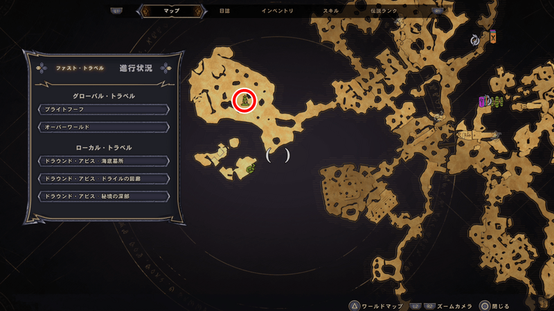 ドラウンド・アビスの古代のオベリスクの場所マップ