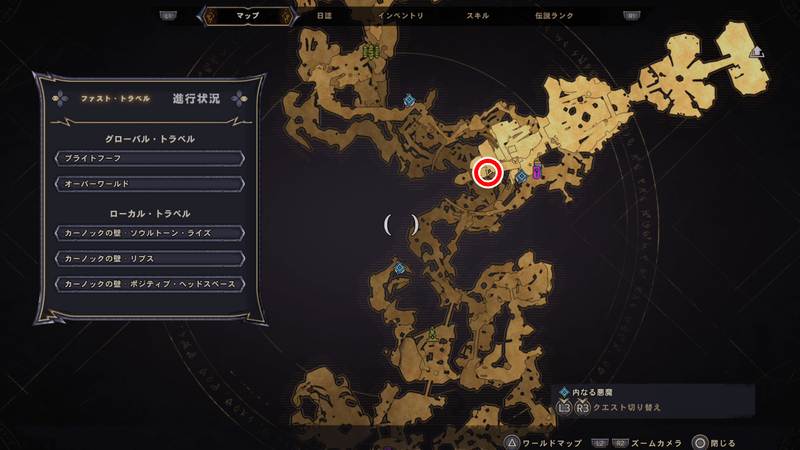 カーノックの壁のラッキーダイスの場所マップ⑯