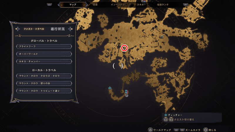マウント・クロウの伝承の巻物の場所マップ③