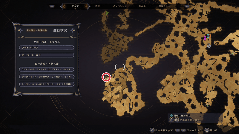 ワーグトゥース・シャロウズのラッキーダイスの場所マップ14