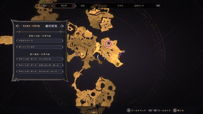 クイーンズ・ゲートのラッキーダイスの場所マップ