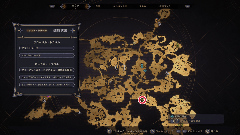 ウィープワイルド・ダンクネスの思い出のビー玉の場所マップ2