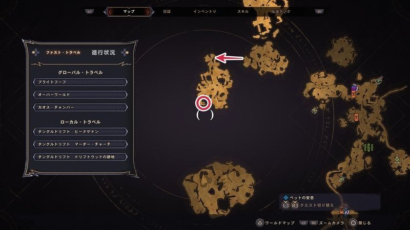 タングルドリフトのラッキーダイスの場所マップ⑨