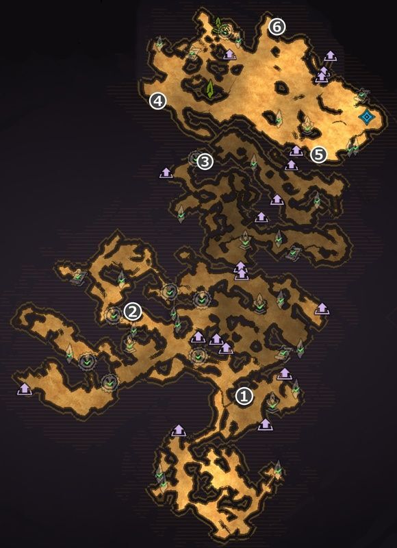 オーバーワールドの伝承の巻物マップ