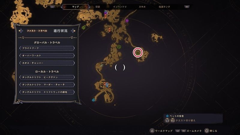 タングルドリフトの古代のオベリスクの場所マップ