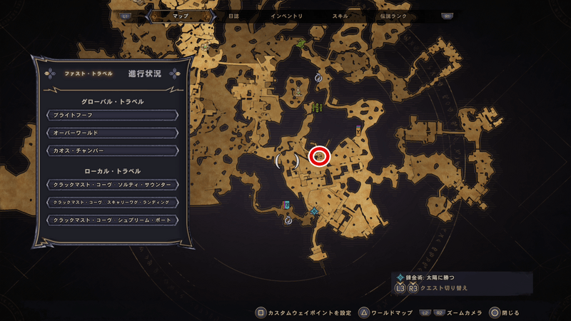 クラックマスト・コーヴのラッキーダイスの場所マップ⑮