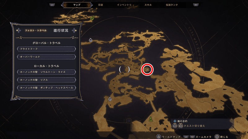 カーノックの壁のラッキーダイスの場所マップ③