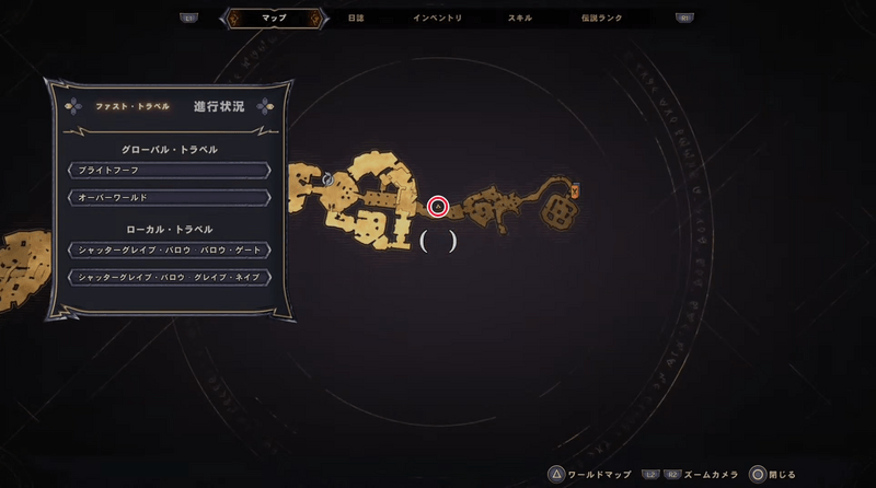 シャッターグレイブ・バロウのラッキーダイスの場所マップ