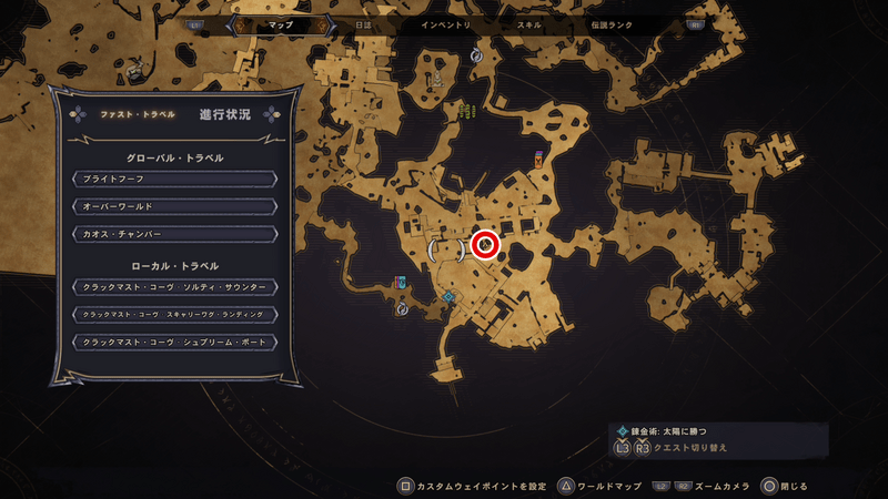 クラックマスト・コーヴのラッキーダイスの場所マップ⑭