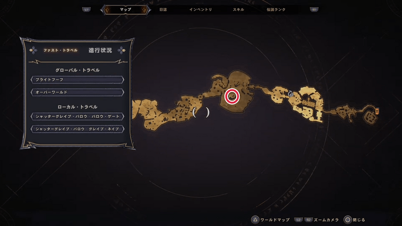 シャッターグレイブ・バロウのラッキーダイスの場所マップ