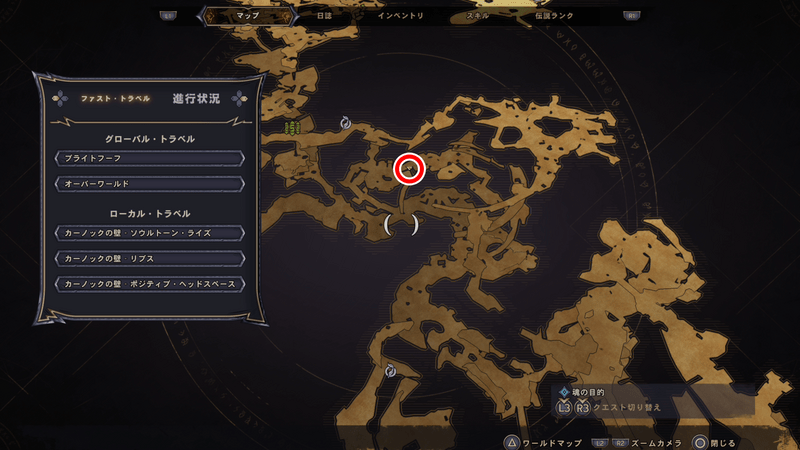 カーノックの壁のラッキーダイスの場所マップ⑤
