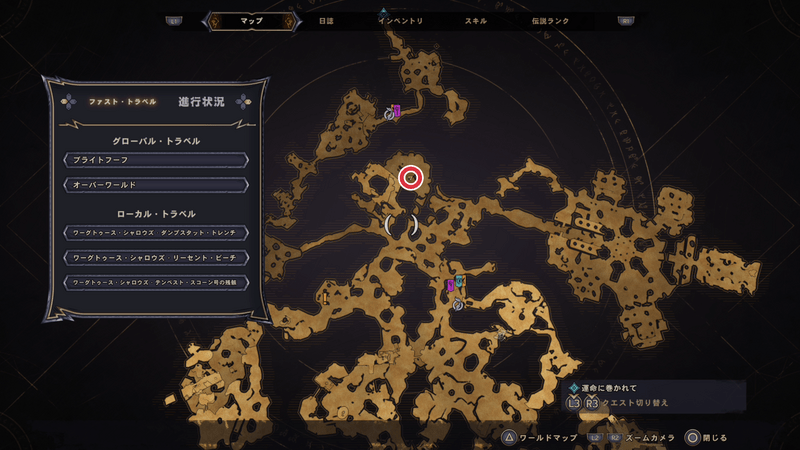 ワーグトゥース・シャロウズのラッキーダイスの場所マップ11