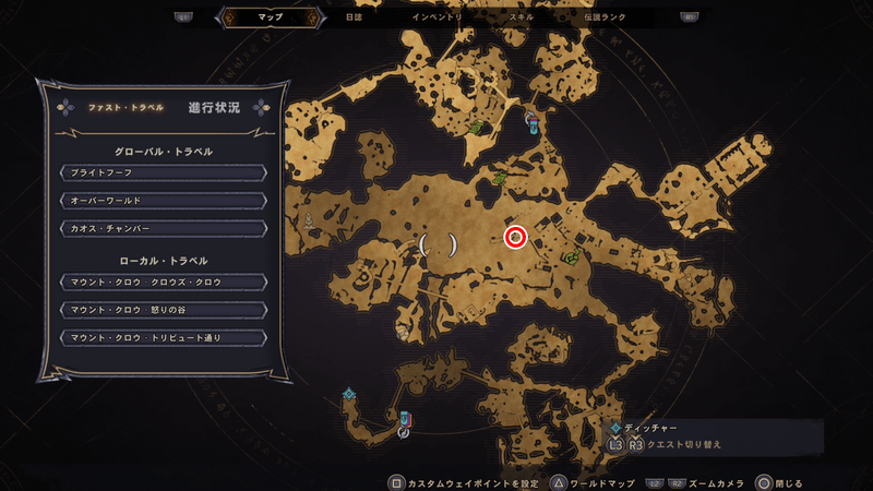 マウント・クロウのラッキーダイスの場所マップ⑦