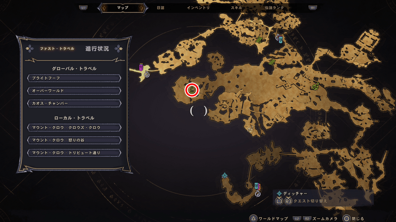 マウント・クロウの古代のオベリスクの場所マップ