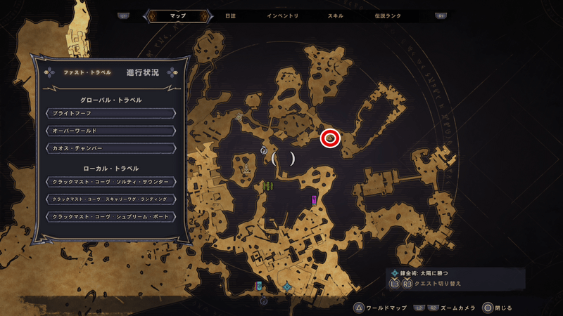 クラックマスト・コーヴのラッキーダイスの場所マップ㉑