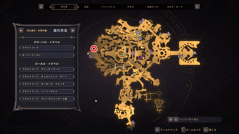 ブライトフーフのラッキーダイスの場所マップ