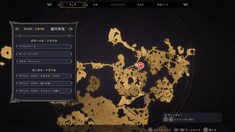 マウント・クロウの伝承の巻物の場所マップ④