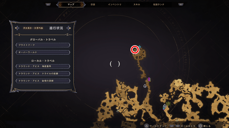 ドラウンド・アビスのラッキーダイスの場所マップ