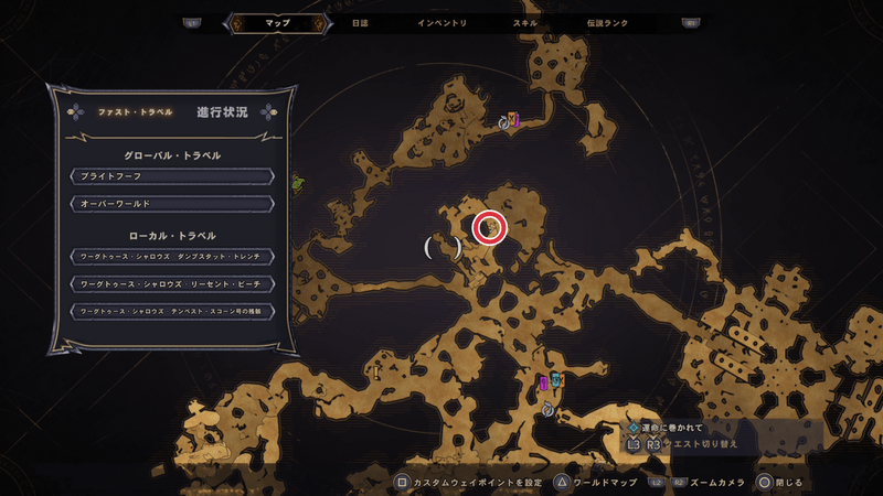 ワーグトゥース・シャロウズのラッキーダイスの場所マップ10