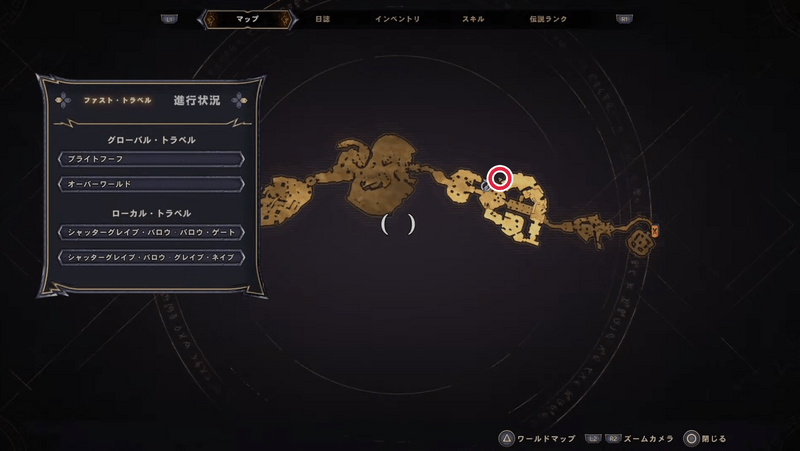 シャッターグレイブ・バロウのラッキーダイスの場所マップ