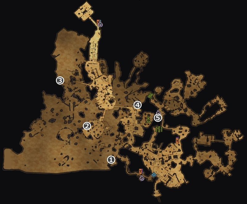 クラックマスト・コーヴの伝承の巻物マップ