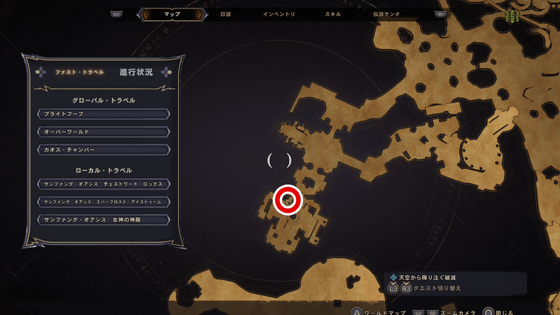 サンファング・オアシスの伝承の巻物の場所マップ④