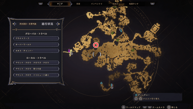 マウント・クロウのラッキーダイスの場所マップ⑥