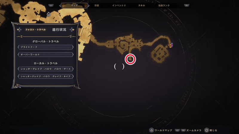 シャッターグレイブ・バロウのラッキーダイスの場所マップ