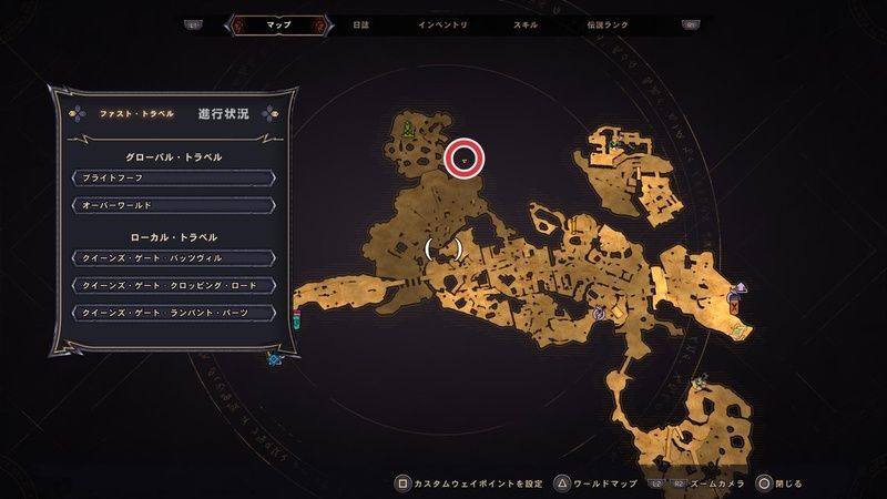 クイーンズ・ゲートのラッキーダイスの場所マップ