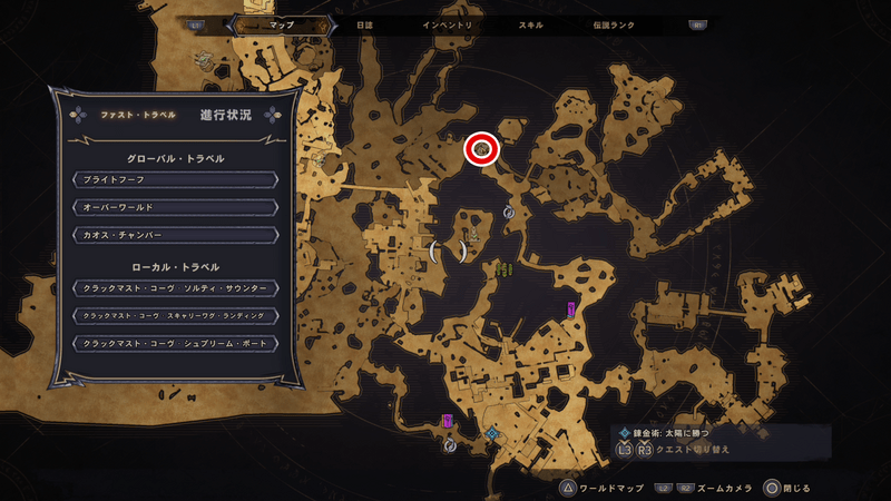 クラックマスト・コーヴの詩篇のページの場所マップ②