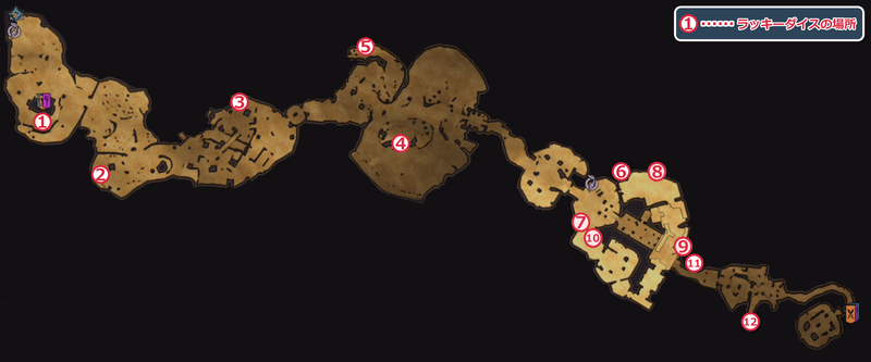 シャッターグレイブ・バロウのマップ全体図