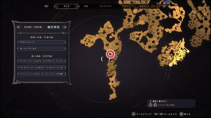 ワーグトゥース・シャロウズのラッキーダイスの場所マップ1