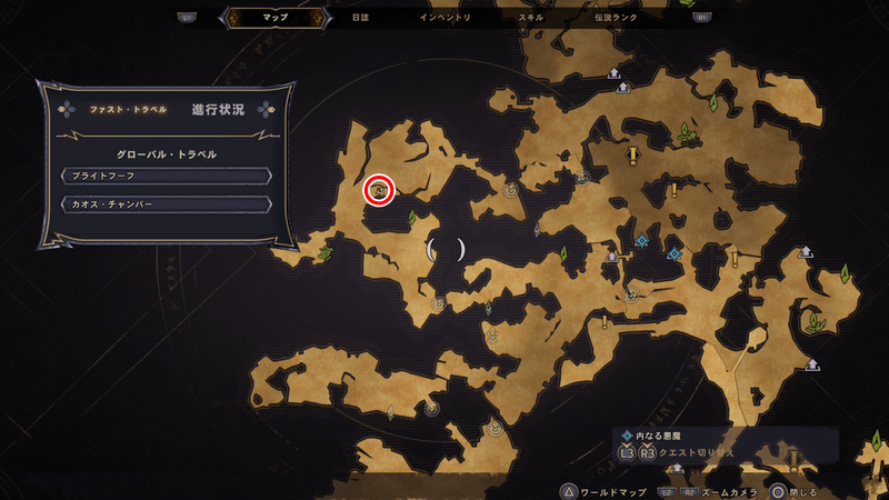 オーバーワールドのラッキーダイスの場所マップ⑥