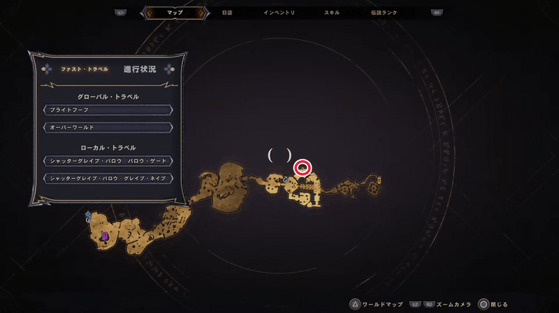 シャッターグレイブ・バロウのラッキーダイスの場所マップ