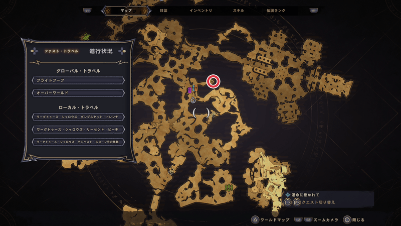 ワーグトゥース・シャロウズのラッキーダイスの場所マップ9