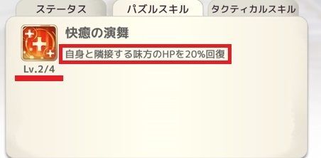 スキルレベル2の効果