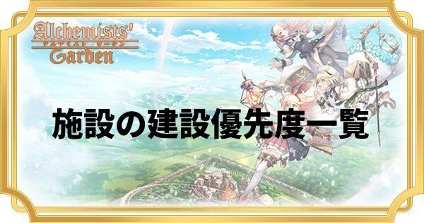 施設の建設優先度一覧