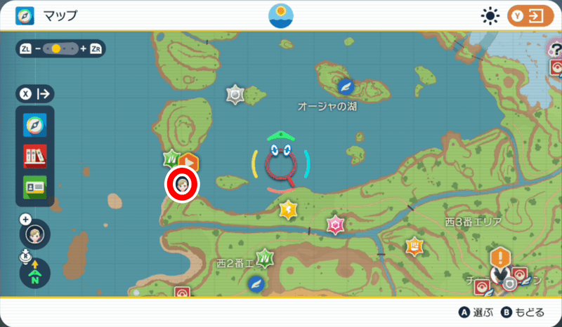 黄色の杭のマップ6