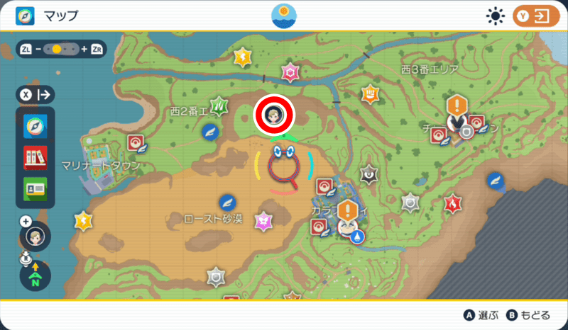 黄色の杭のマップ1