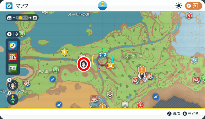 黄色の杭のマップ2