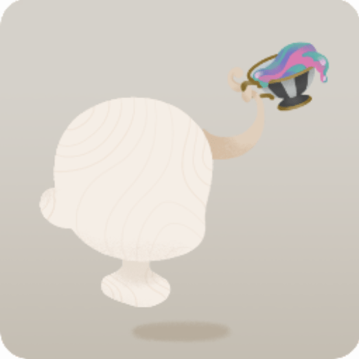 ティーカップを持つくせっ毛