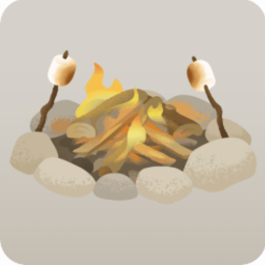 焚き火と焼きマシュマロ