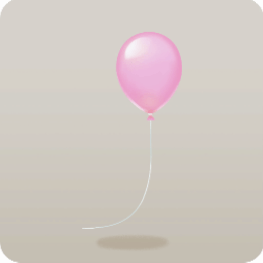 桃色の手持ち風船